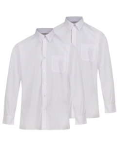 Boys Long Sleeve School Shirt- White
