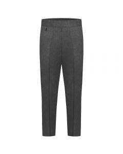 Boys Pull Up School Trousers front- Grey