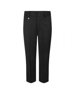 Boys School Zip Up Trousers front- Black