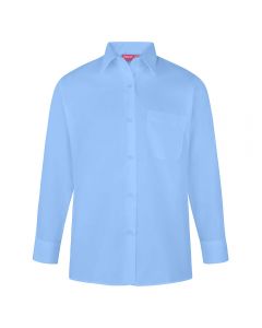Girls full sleeve school blouse front - blue