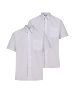 Boys Short Sleeve School Shirts- White